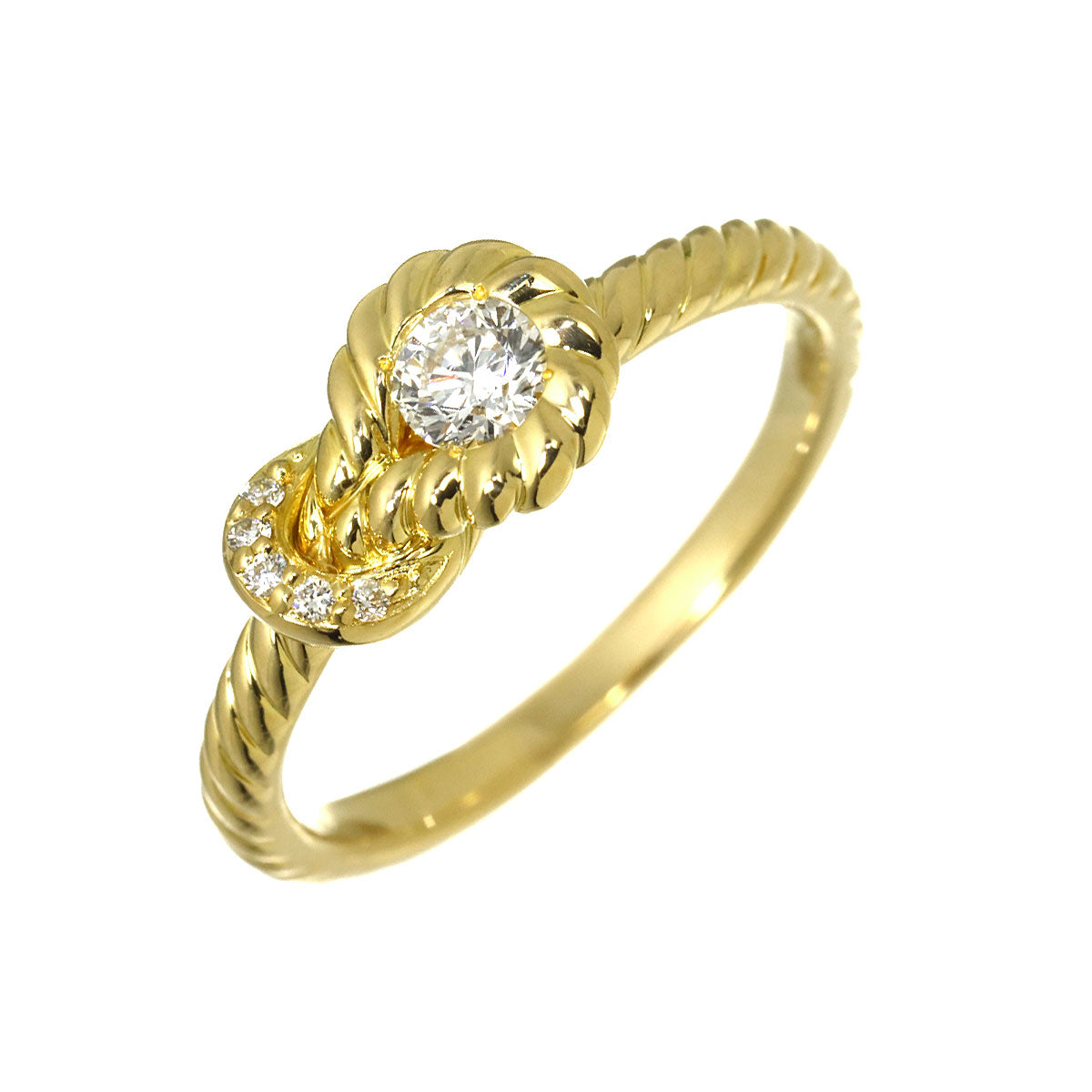 Diamond 0.24/0.02ct Ring 18K YG 750 7.25(US)