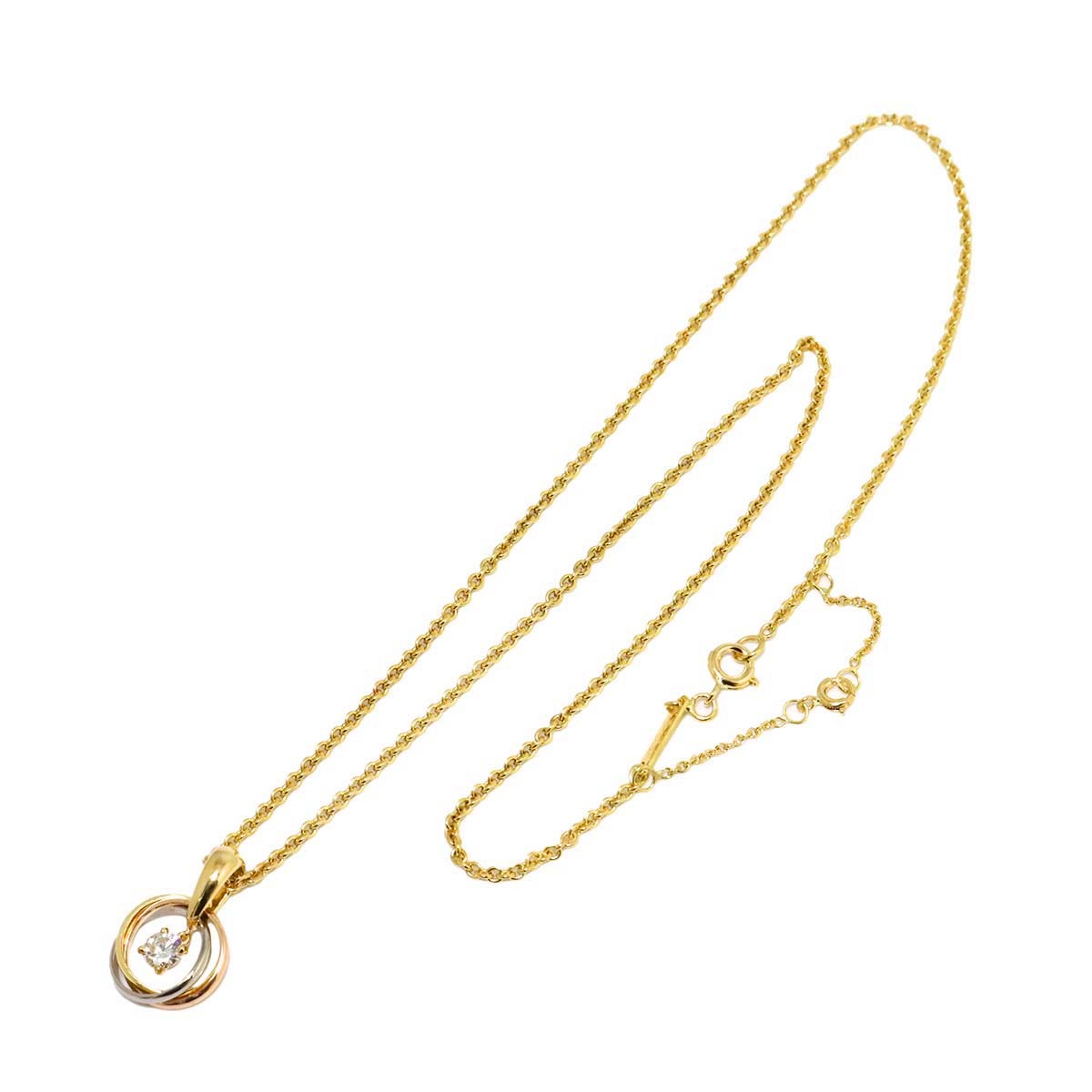 Trinity Diamond Necklace 18K YG WG PG 750