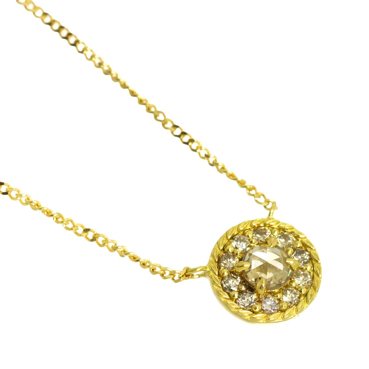 Diamond 0.131ct Necklace 18K YG Yellow Gold 750
