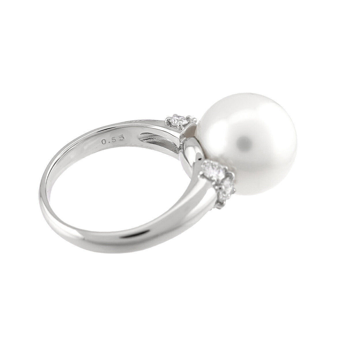 South Sea pearl 13.6mm Diamond 0.55ct Ring Pt size8-8.25(US)