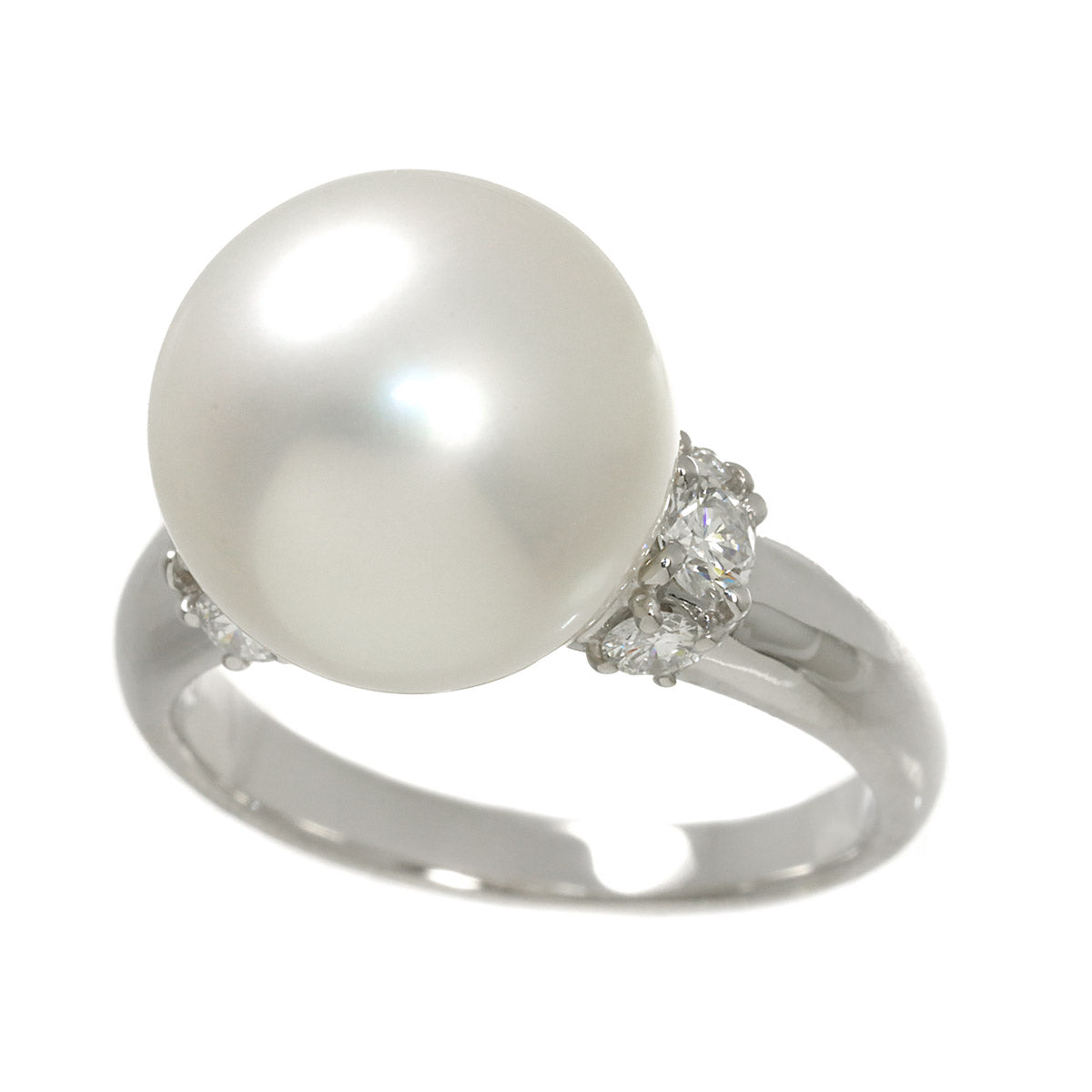 South Sea pearl 13.6mm Diamond 0.55ct Ring Pt size8-8.25(US)