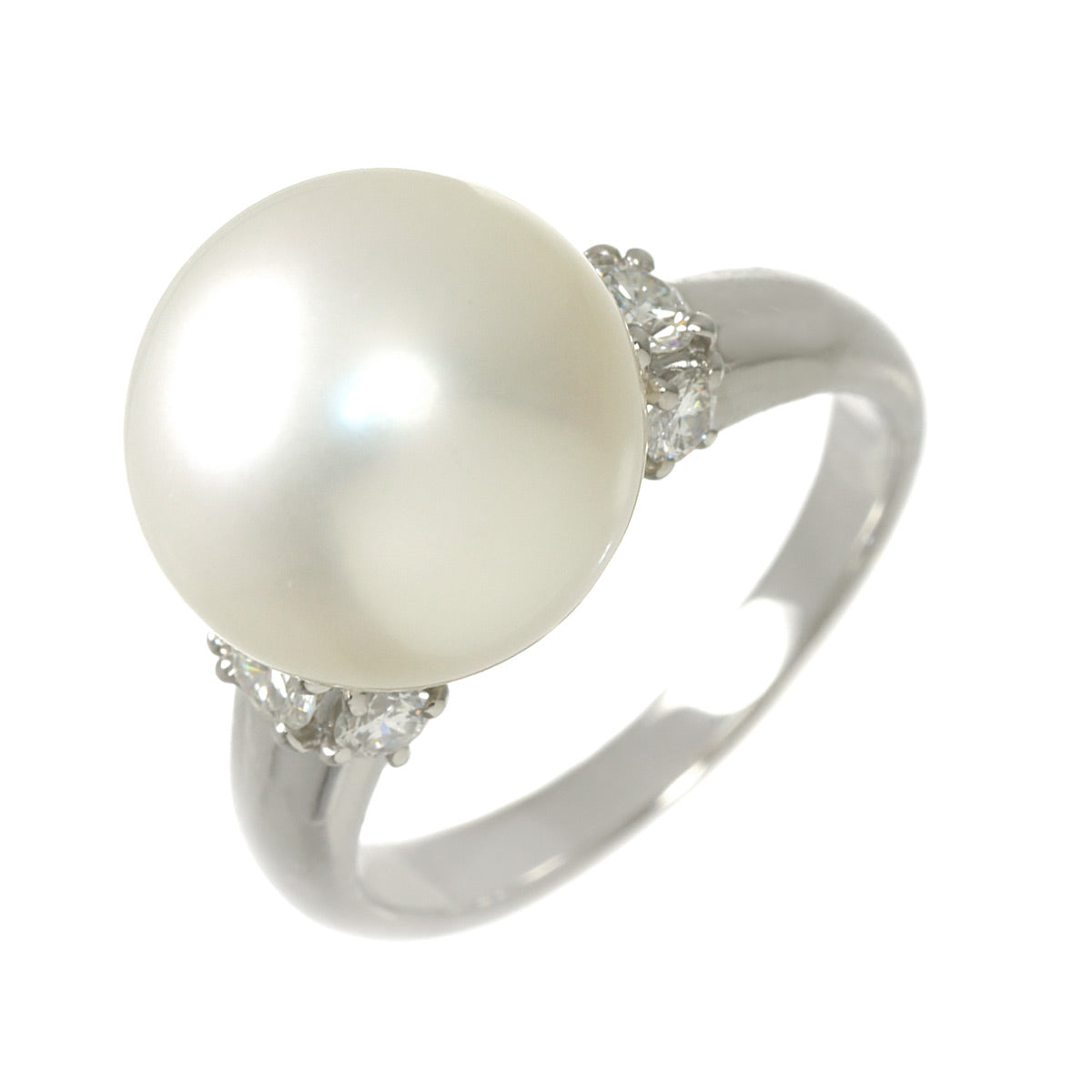 South Sea pearl 13.6mm Diamond 0.55ct Ring Pt size8-8.25(US)