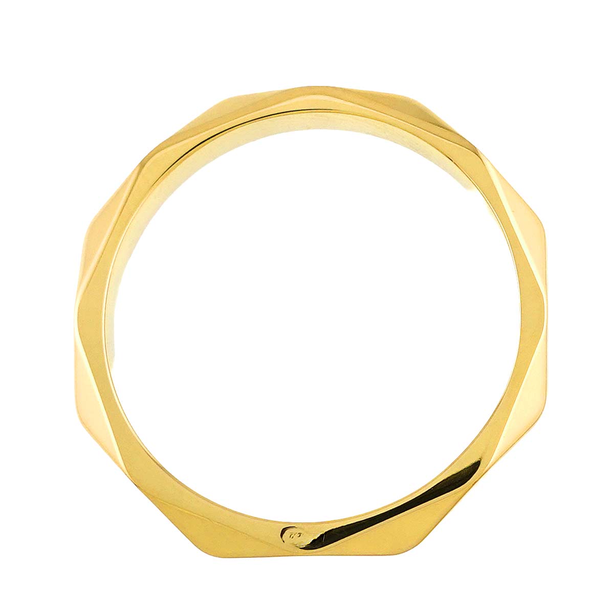 Facet Ring 18K YG 750 Size57 7.5-7.75(US)