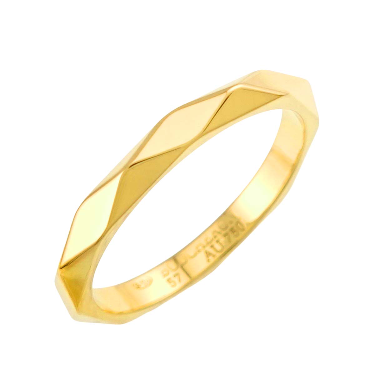 Facet Ring 18K YG 750 Size57 7.5-7.75(US)