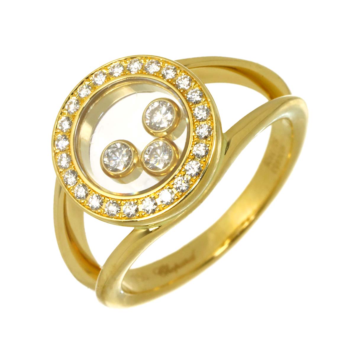 Happy Diamond Ring 18K YG 750 Size4.75-5(US)