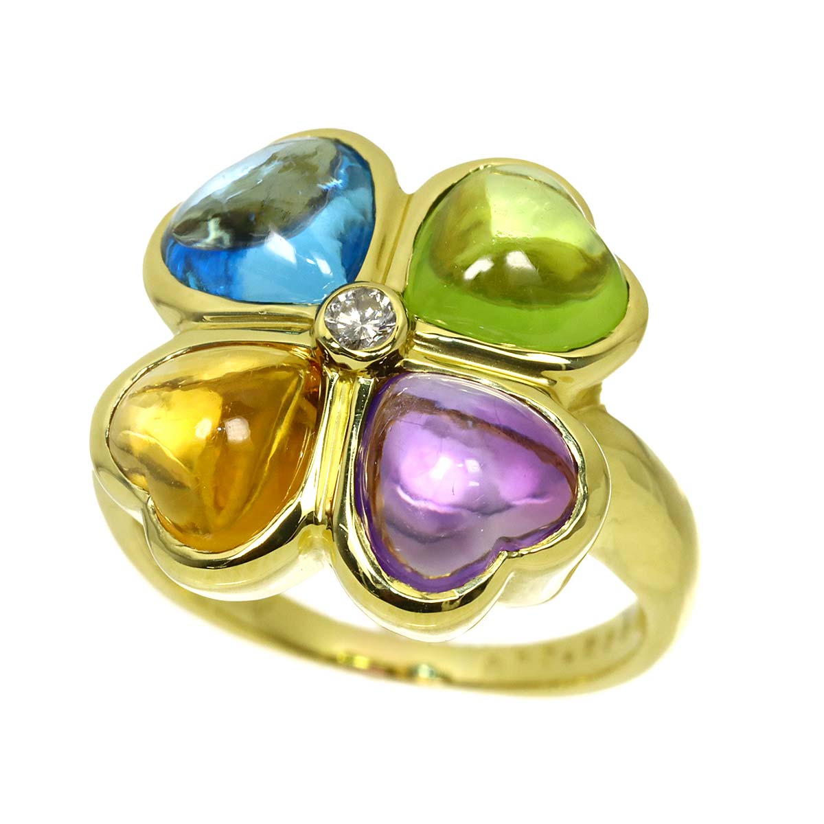 Multi Stone Diamond 0.055ct Ring 18K YG 750 Size5.25(US)