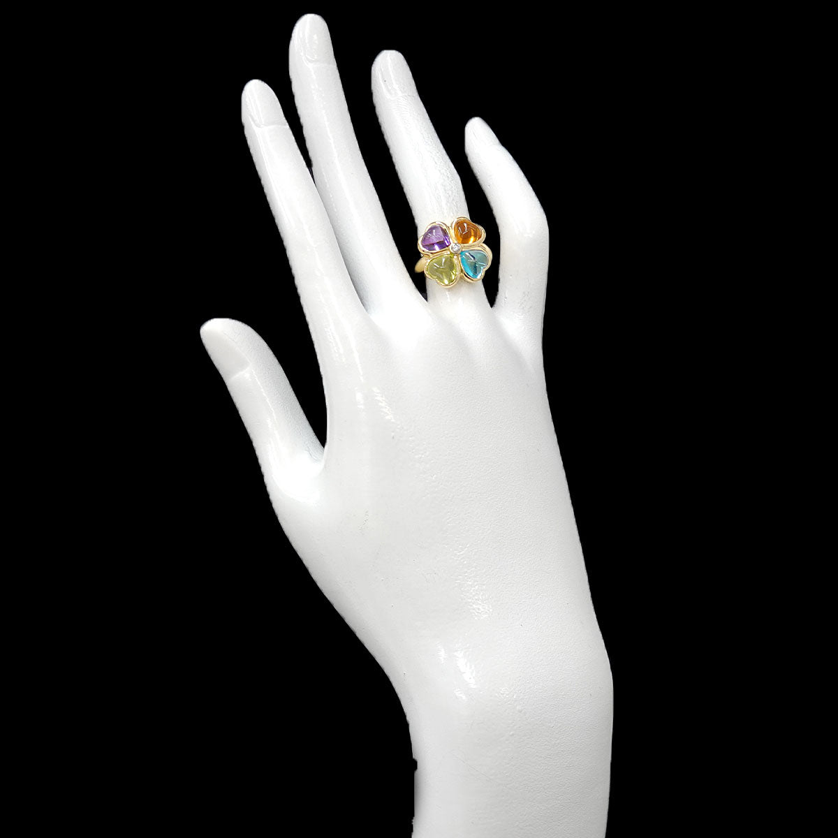Multi Stone Diamond 0.055ct Ring 18K YG 750 Size5.25(US)