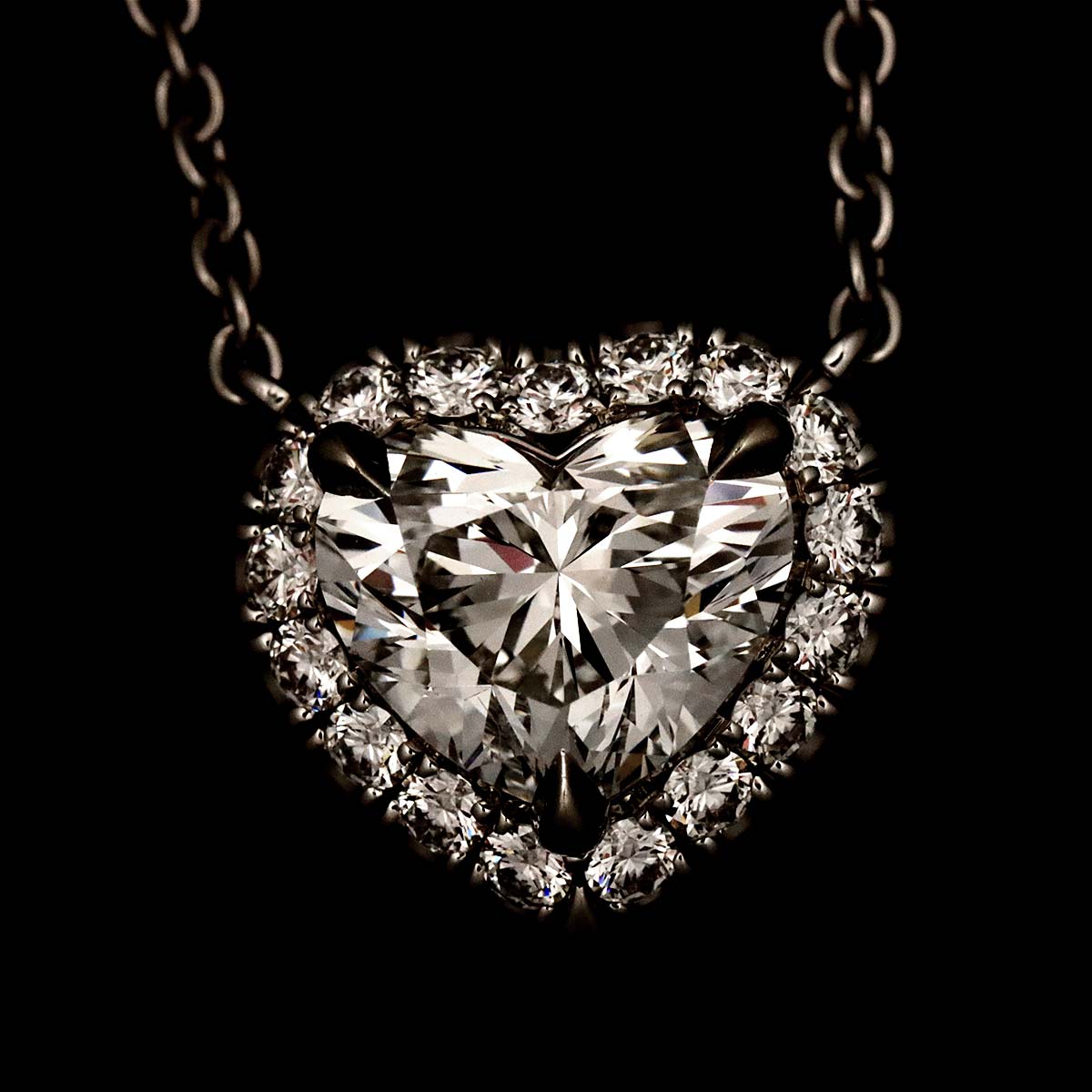 Heart Diamond 0.74ct E/VS1 Necklace Pt