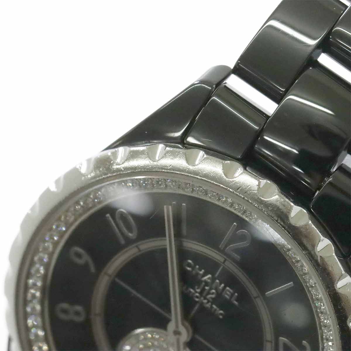 J12 365 H3840 Date Automatic Diamosd Black Dial Mens Watch