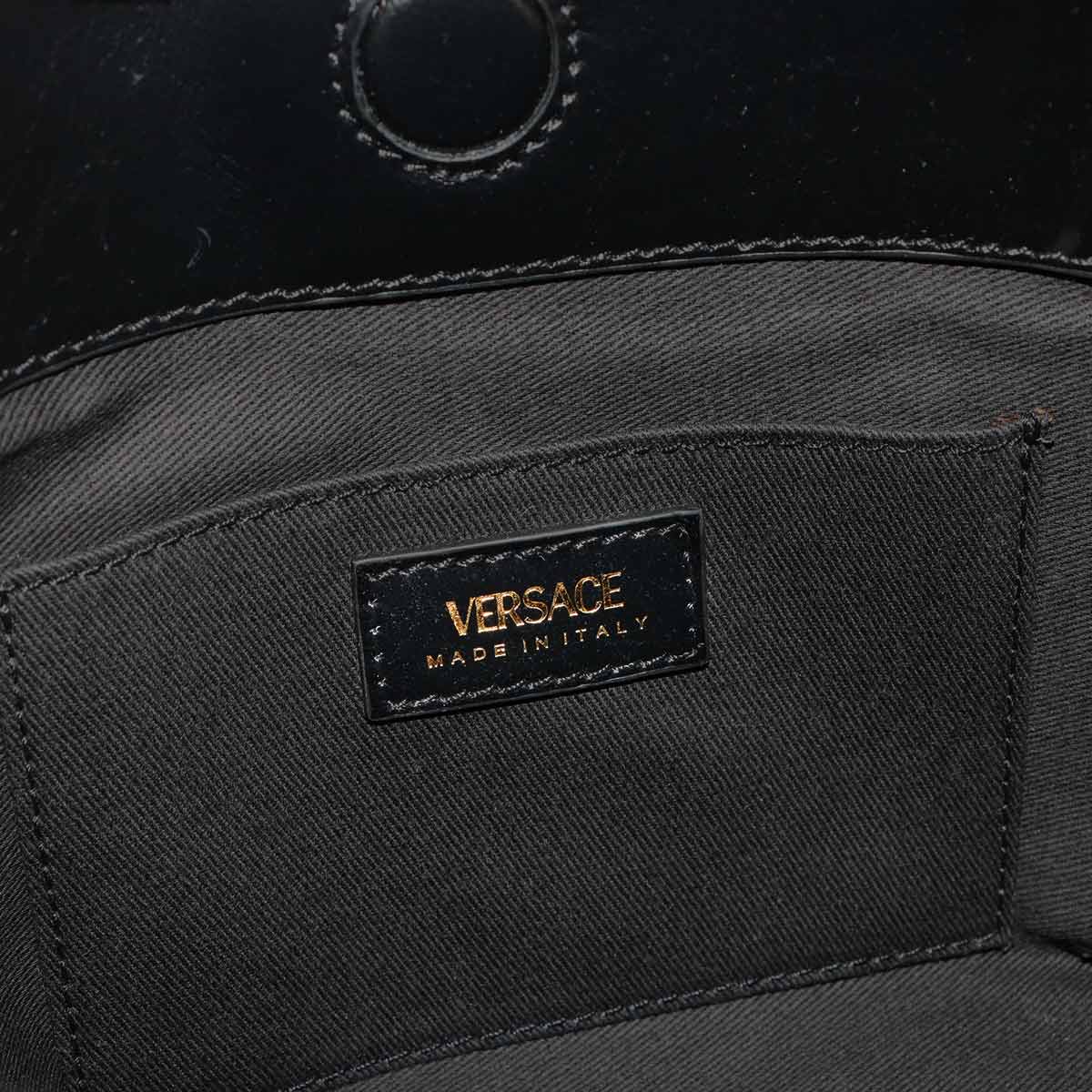 Medusa Small Chain Shoulder Bag Leather Black Purse
