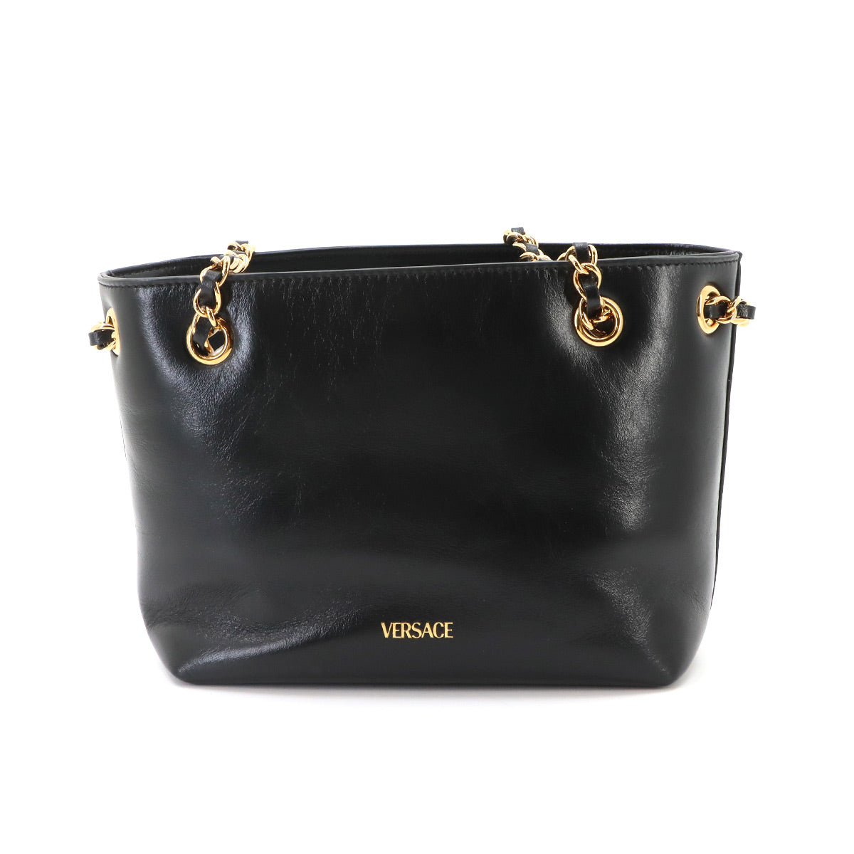 Medusa Small Chain shoulder Bag Leather Black Purse