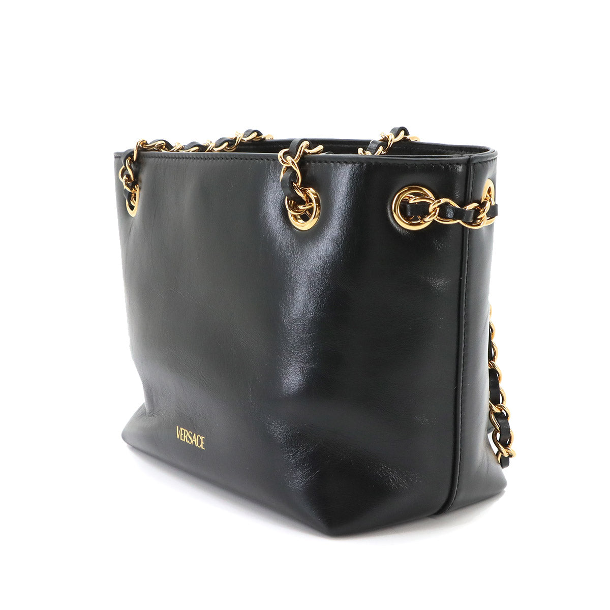 Medusa Small Chain shoulder Bag Leather Black Purse