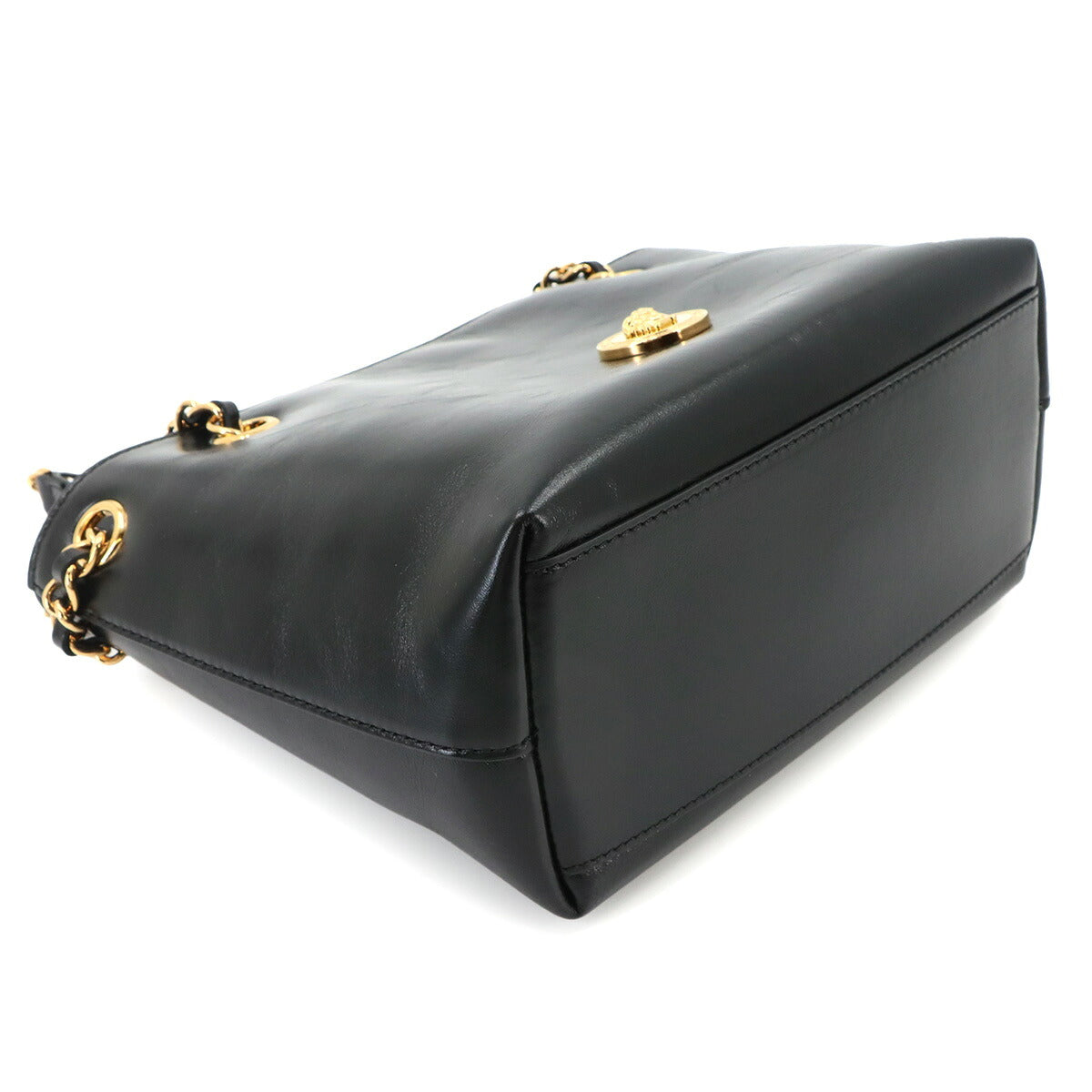 Medusa Small Chain shoulder Bag Leather Black Purse