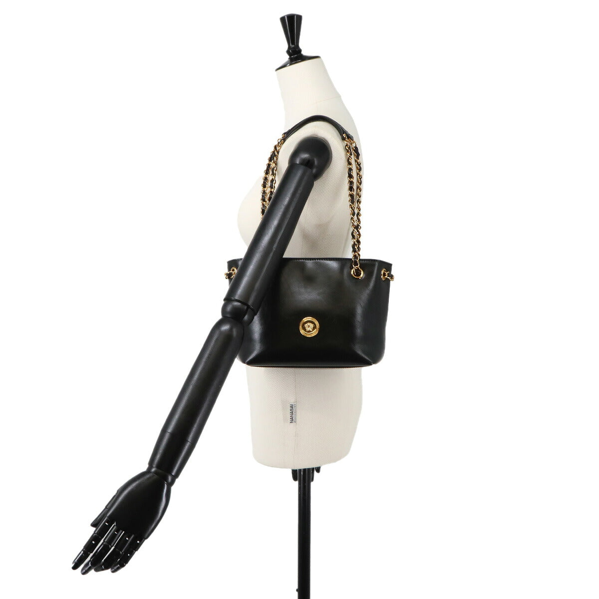 Medusa Small Chain shoulder Bag Leather Black Purse