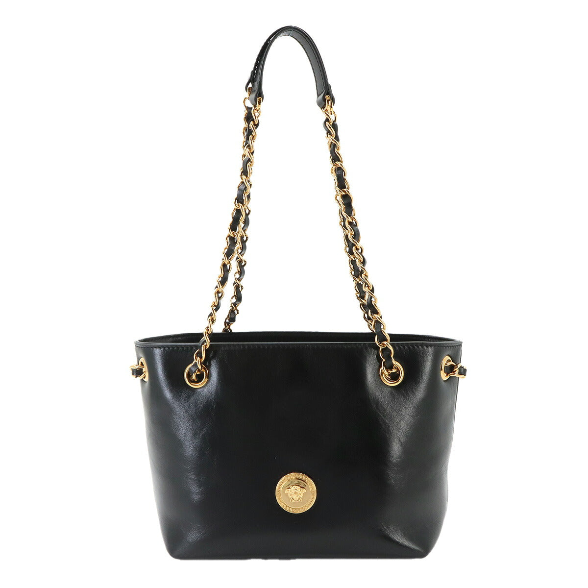 Medusa Small Chain shoulder Bag Leather Black Purse
