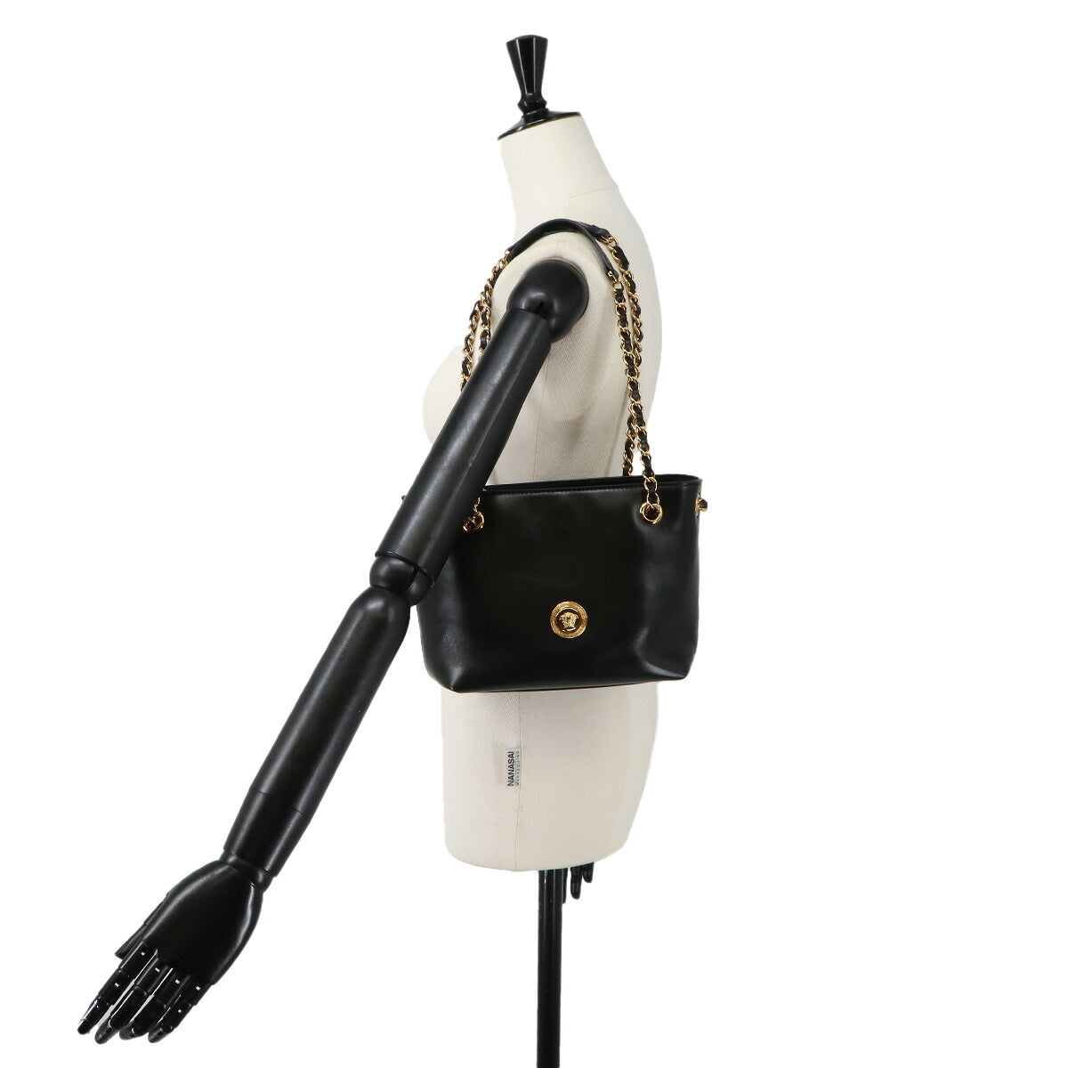 Medusa Small Chain shoulder Bag Leather Black Purse