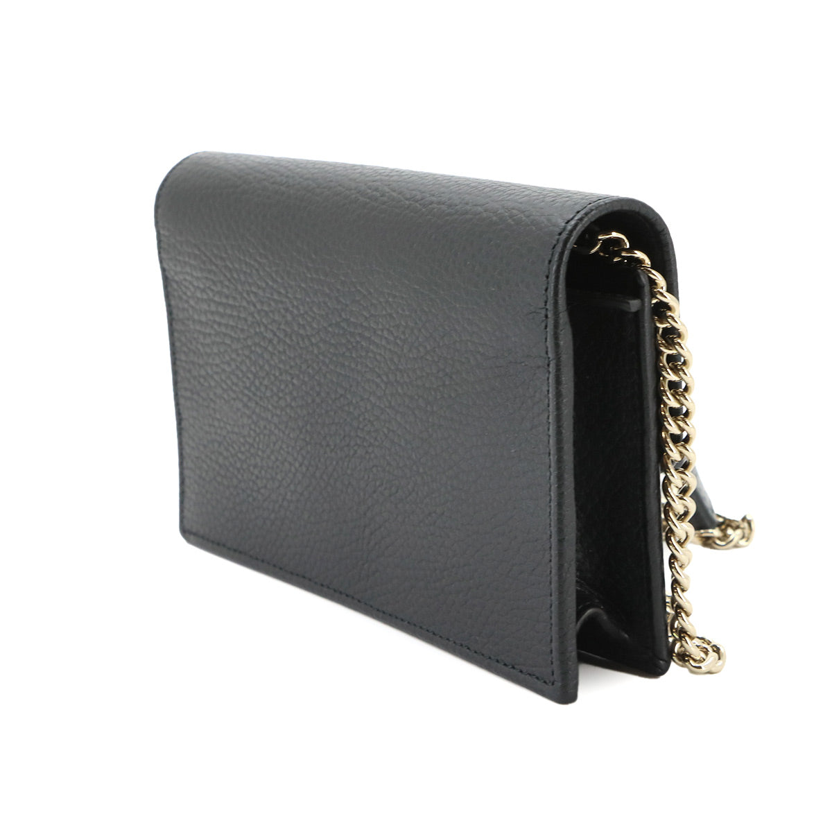 Interlocking G Chain Wallet Leather Black 615523