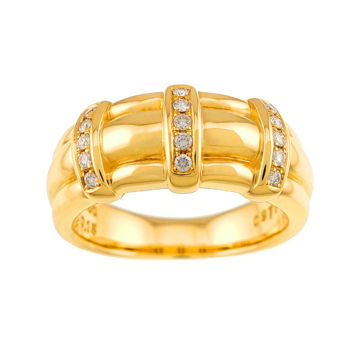 Diamond 0.15ct Ring 18K YG 750 Size7.25(US)