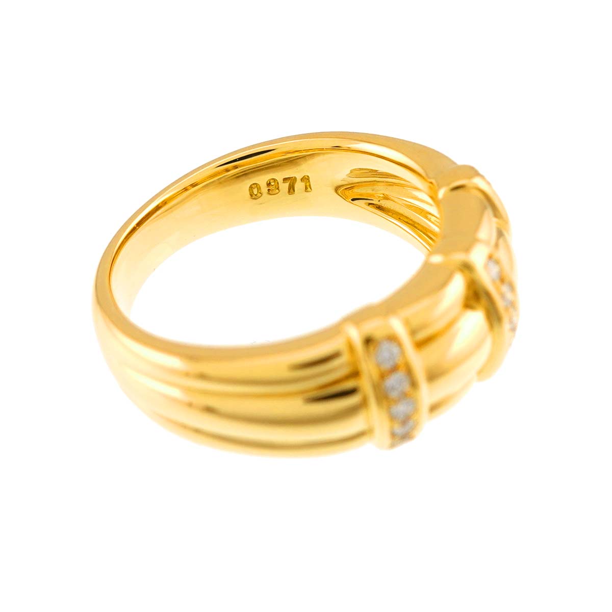 Diamond 0.15ct Ring 18K YG 750 Size7.25(US)