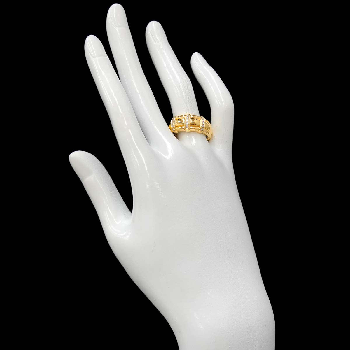 Diamond 0.15ct Ring 18K YG 750 Size7.25(US)