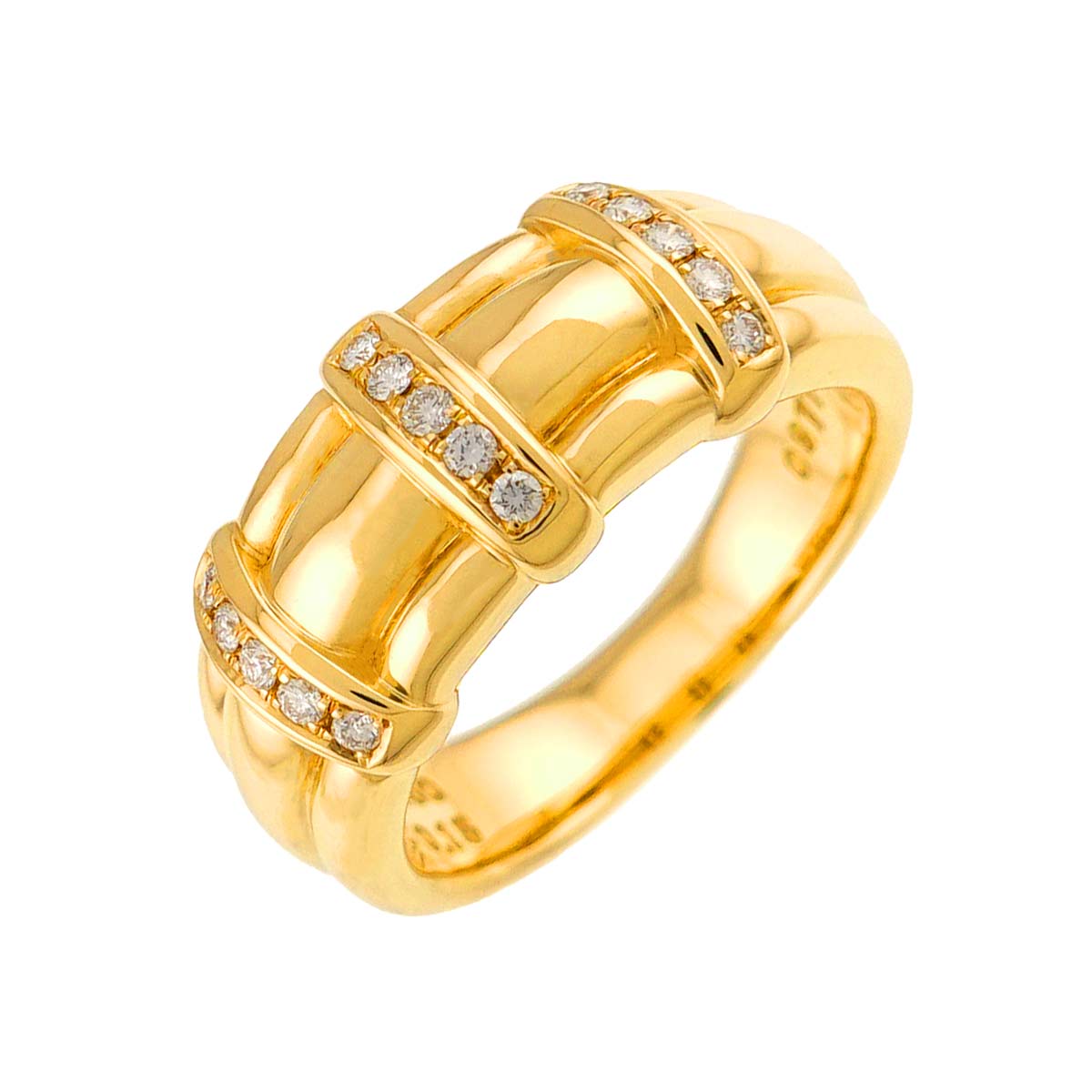 Diamond 0.15ct Ring 18K YG 750 Size7.25(US)