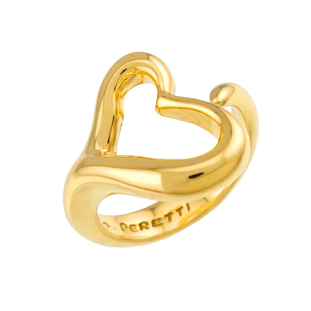 Open Heart Ring 18K YG 750 Size4-4.5(US)