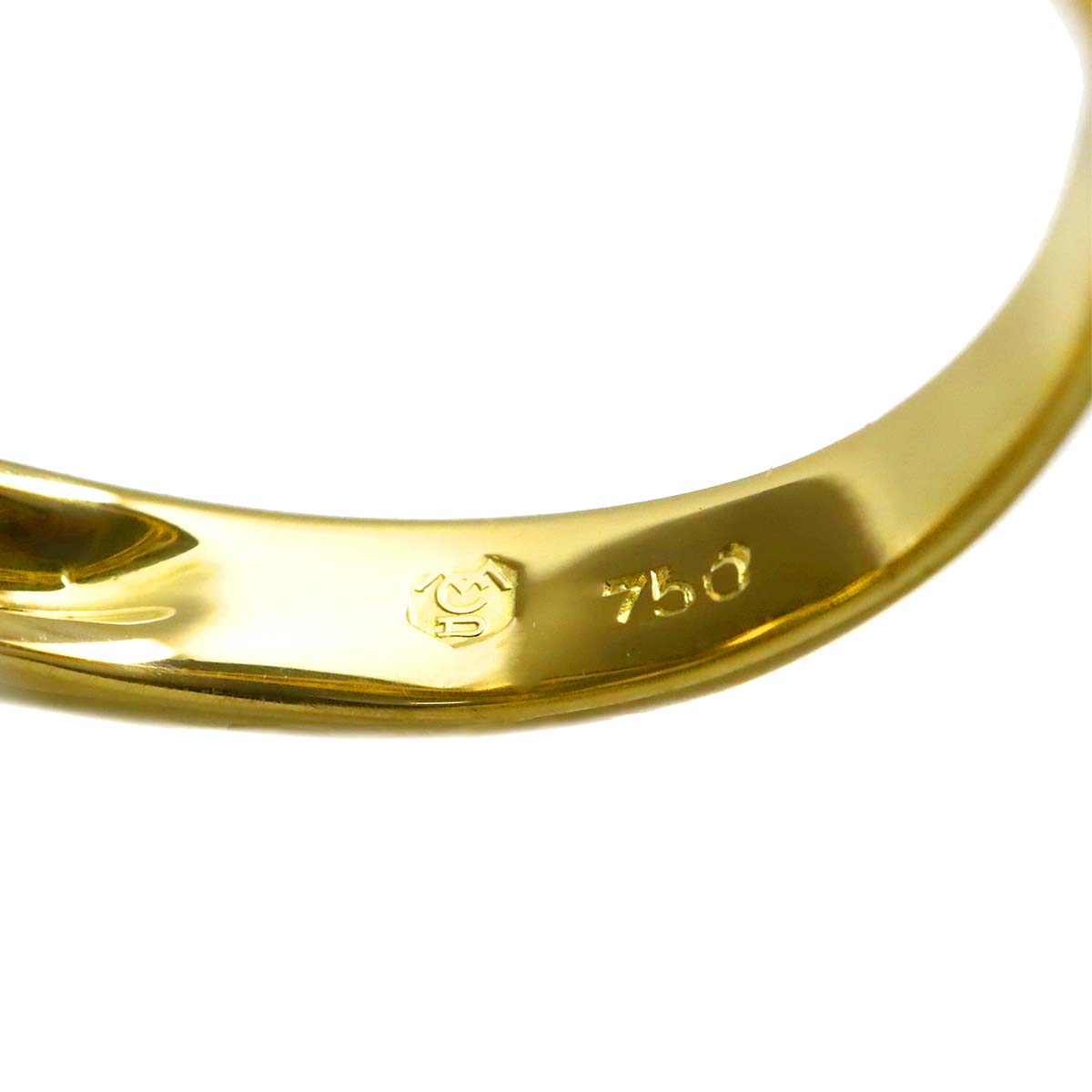 crystal Ring K18 YG 750 Size7.25(US)