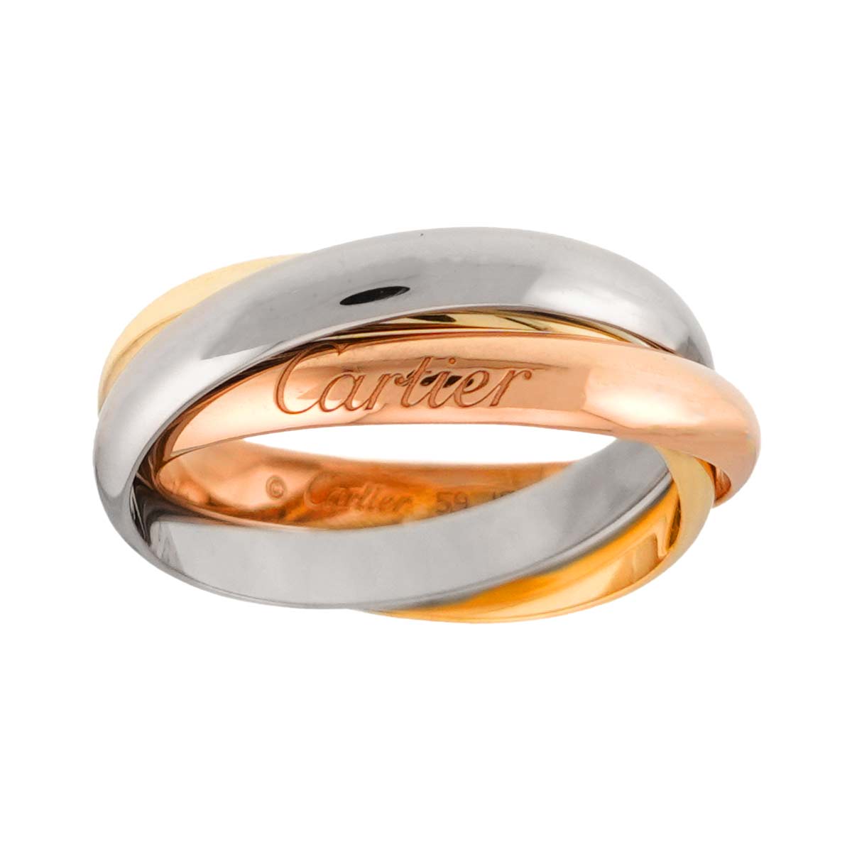 Trinity MM Ring 18K YG WG PG 750 Size59 8.75(US)