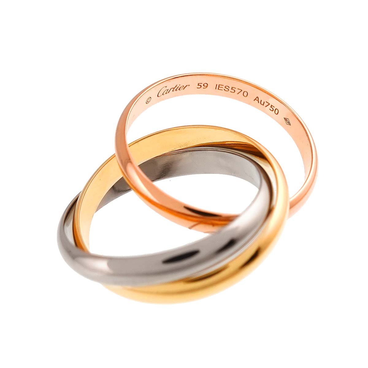Trinity MM Ring 18K YG WG PG 750 Size59 8.75(US)