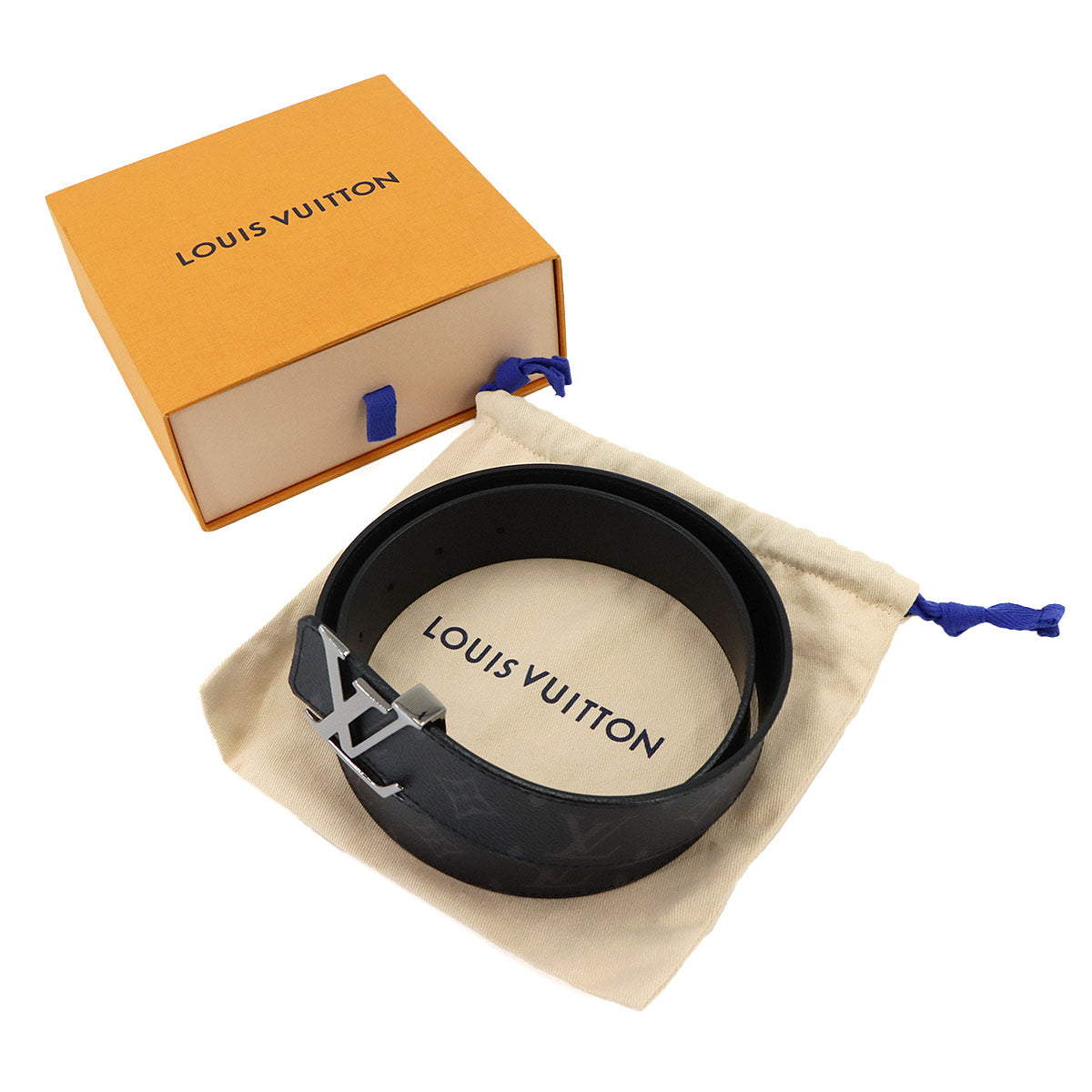 Monogram Eclipse Ceinture LV Initial Belt M9043 85/34