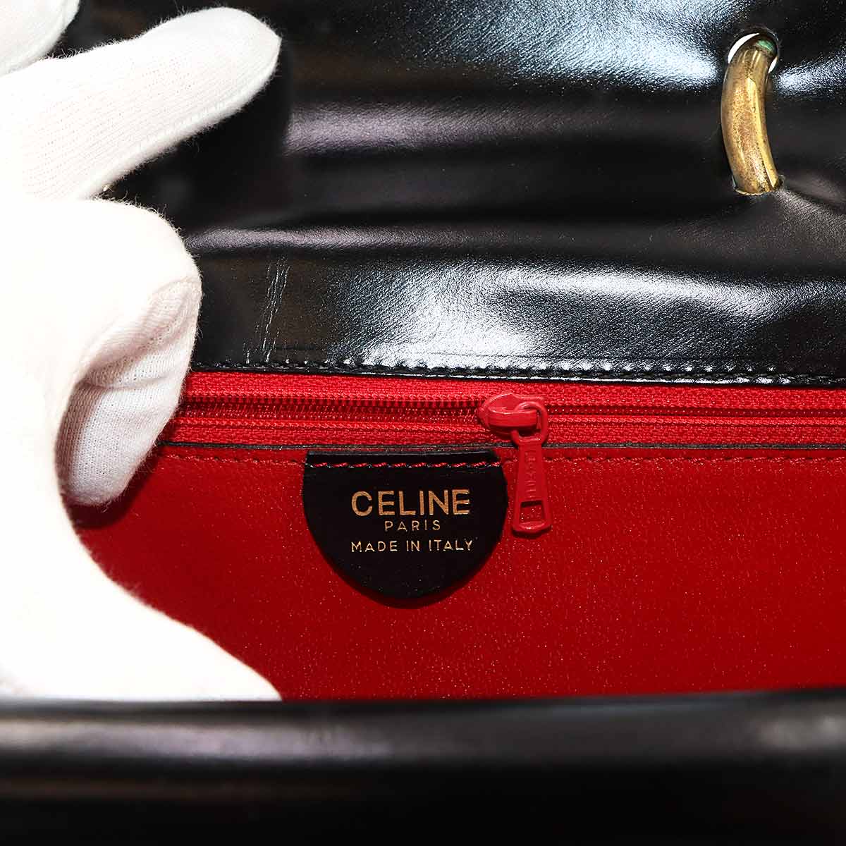 W Flap Hand Bag Leather Black Vintage Purse