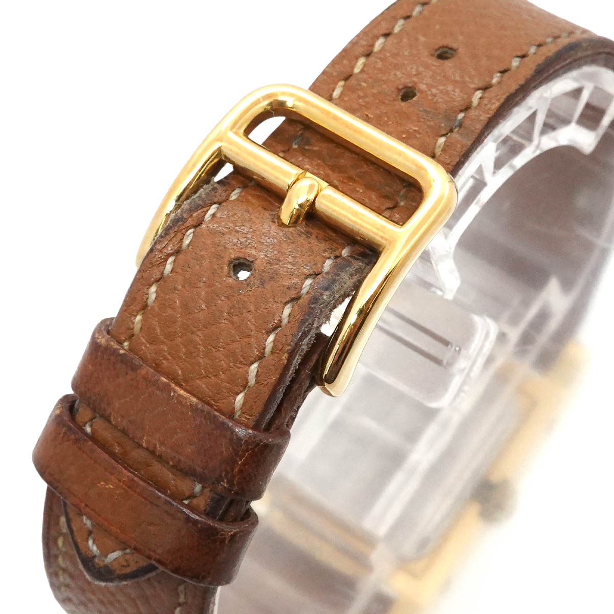 Medor Vintage pyramid Gold studs Quartz White Dial Ladies