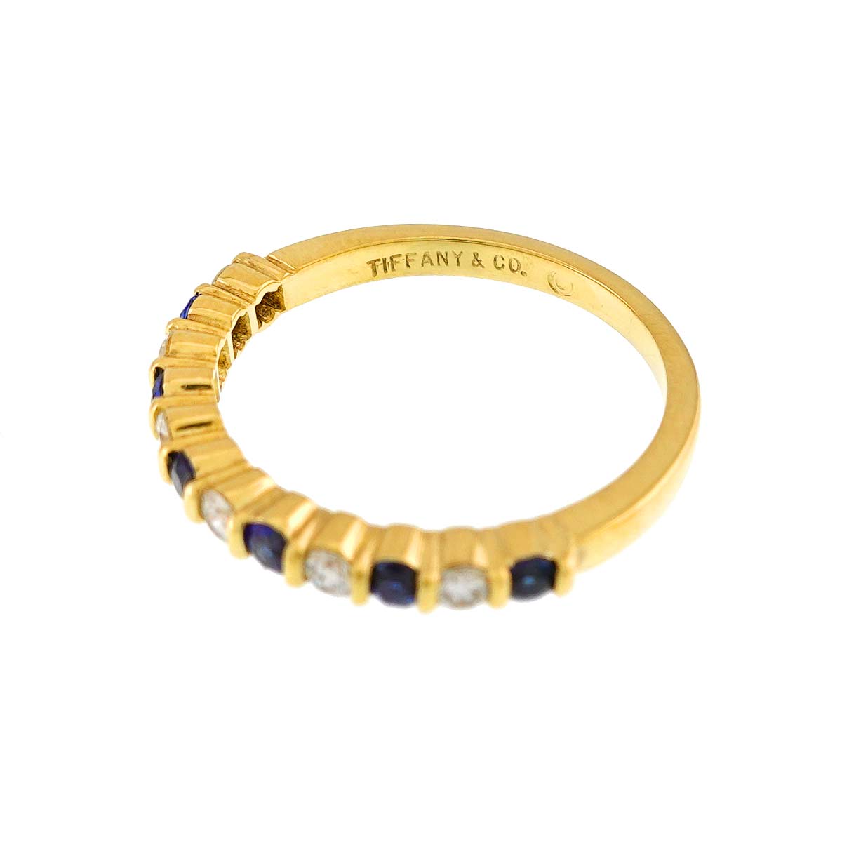 Sapphire Diamond Ring 18K YG 750 size6(US)