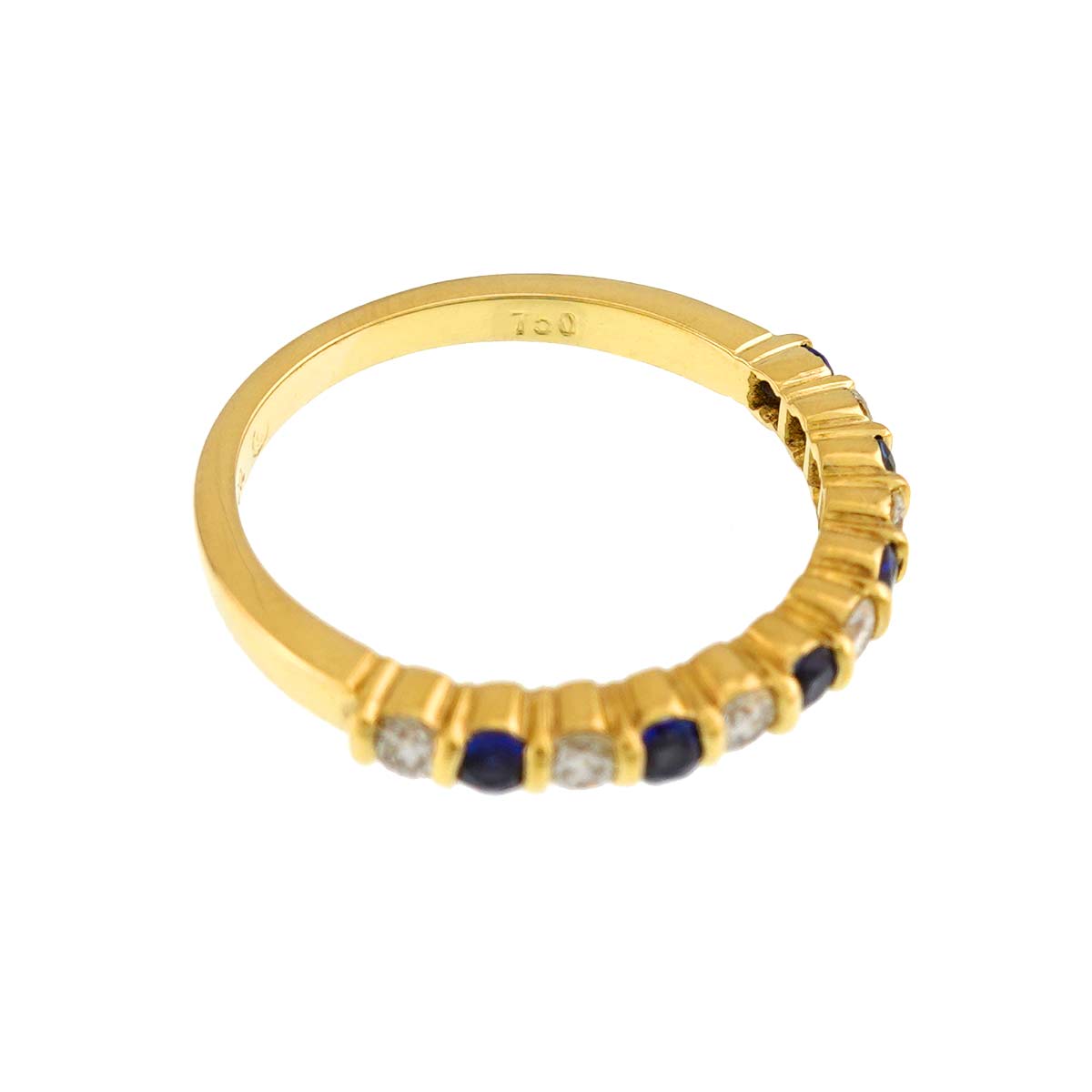Sapphire Diamond Ring 18K YG 750 size6(US)
