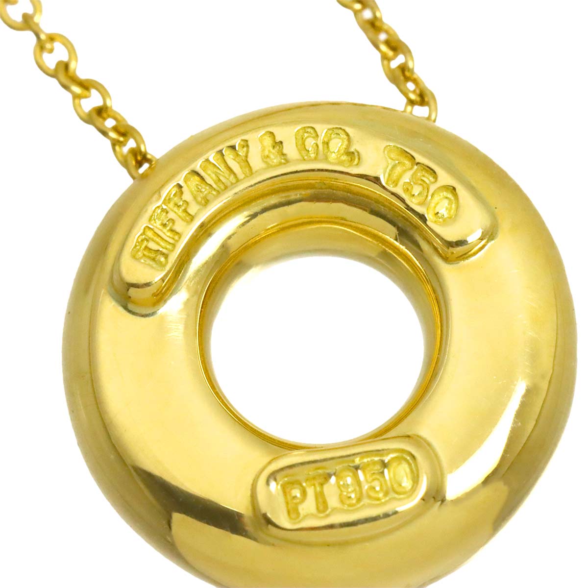 Dots Circle Diamond Necklace 18K Yellow Gold 750 Pt