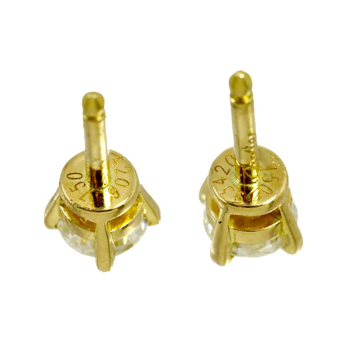 Diamond Approximately 0.48ct Earrings Pierced 18K YG 750