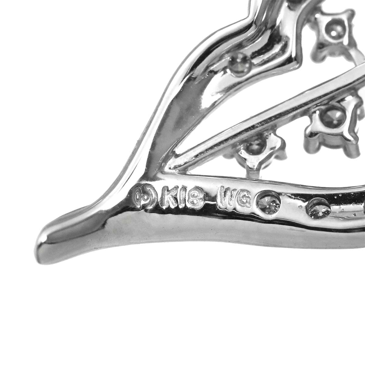 Diamond 0.97ct Brooch 18K White Gold 750