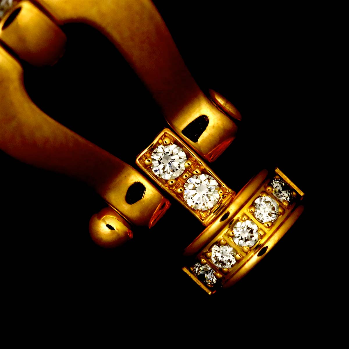 Force 10 Half Diamond Bracelet MM 18K PG 750 Steel size14
