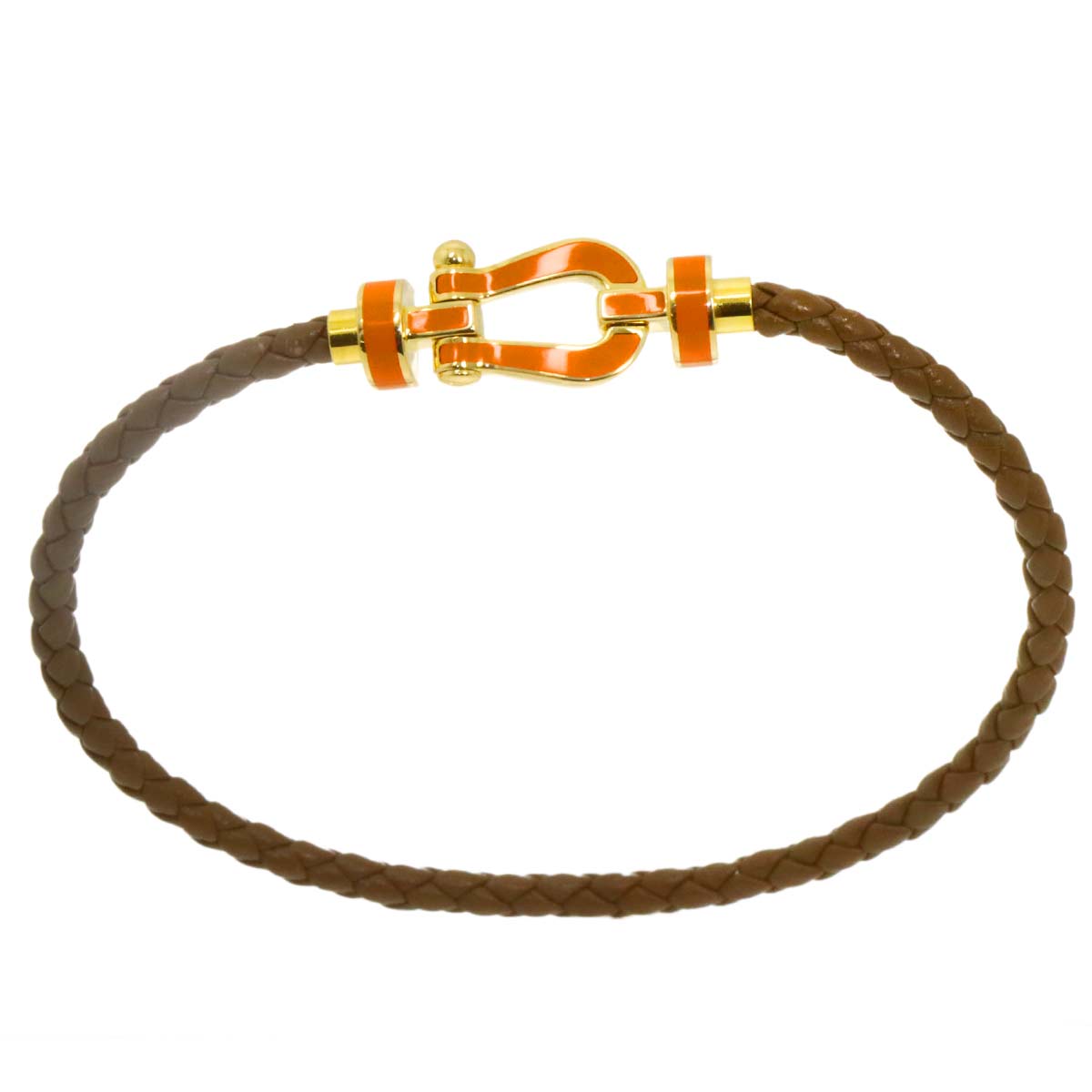 Force 10 Enamel Bracelet MM 18K YG 750 Steel leather Size16