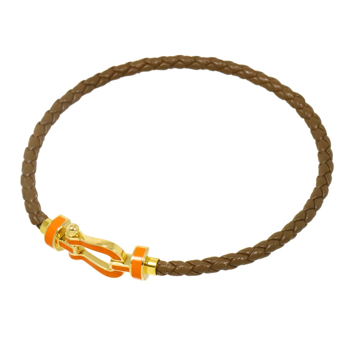 Force 10 Enamel Bracelet MM 18K YG 750 Steel leather Size16