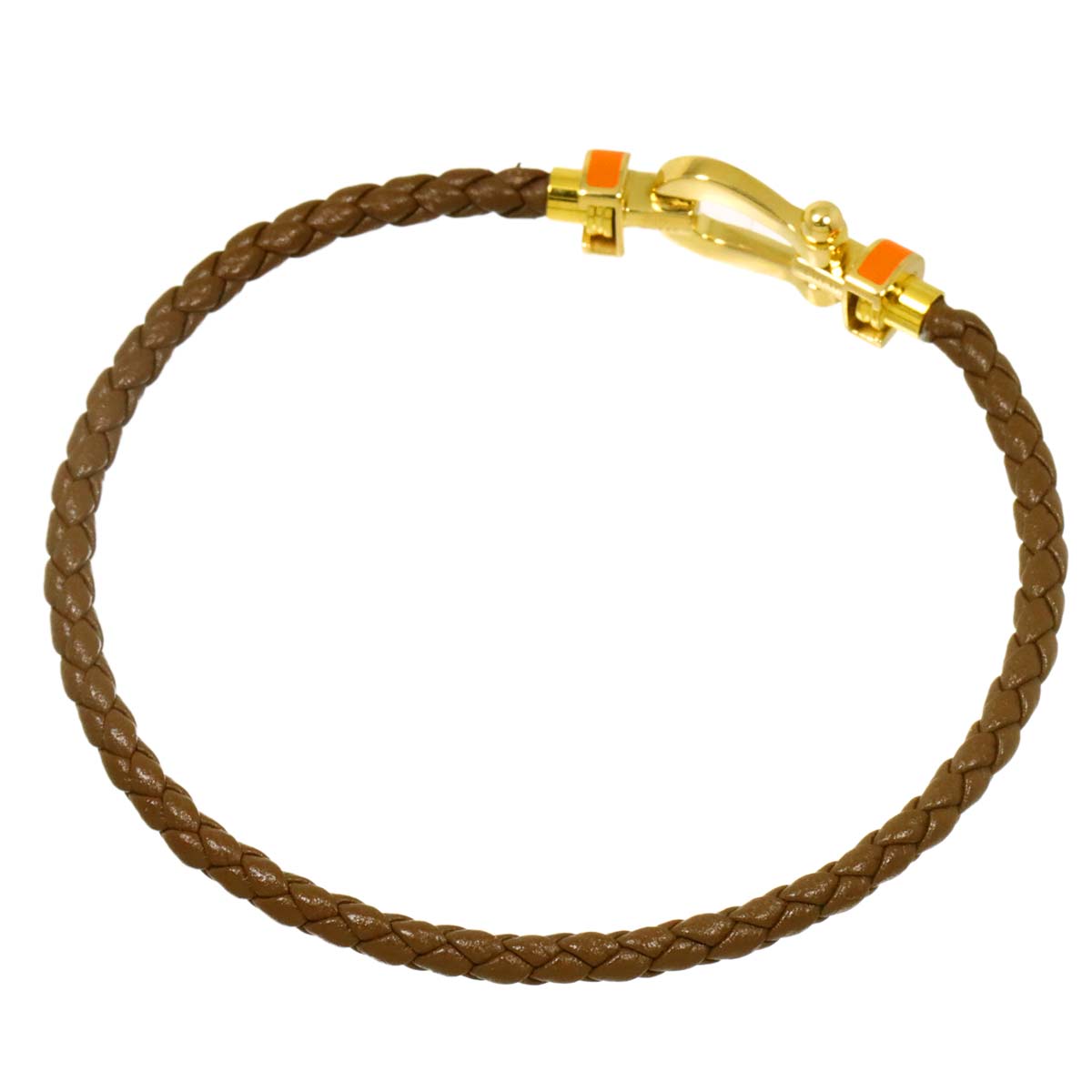 Force 10 Enamel Bracelet MM 18K YG 750 Steel leather Size16