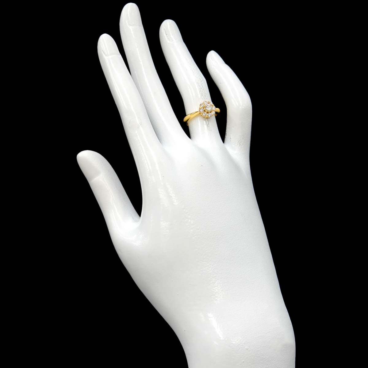 Diamond 0.51ct Ring 18K YG Yellow Gold 750 4.5(US)