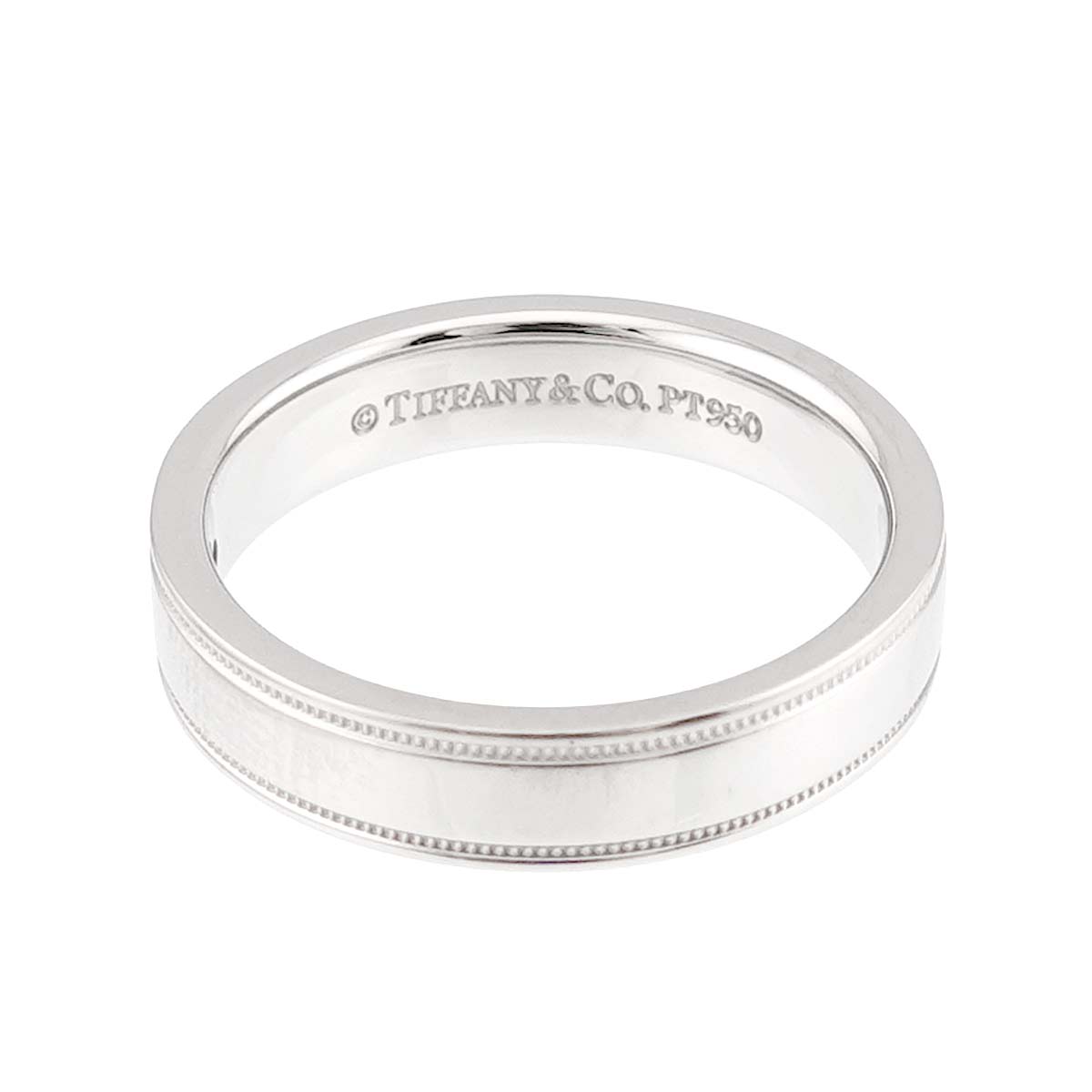 Double Milgrain Ring Platinum Size4.75-5(US)