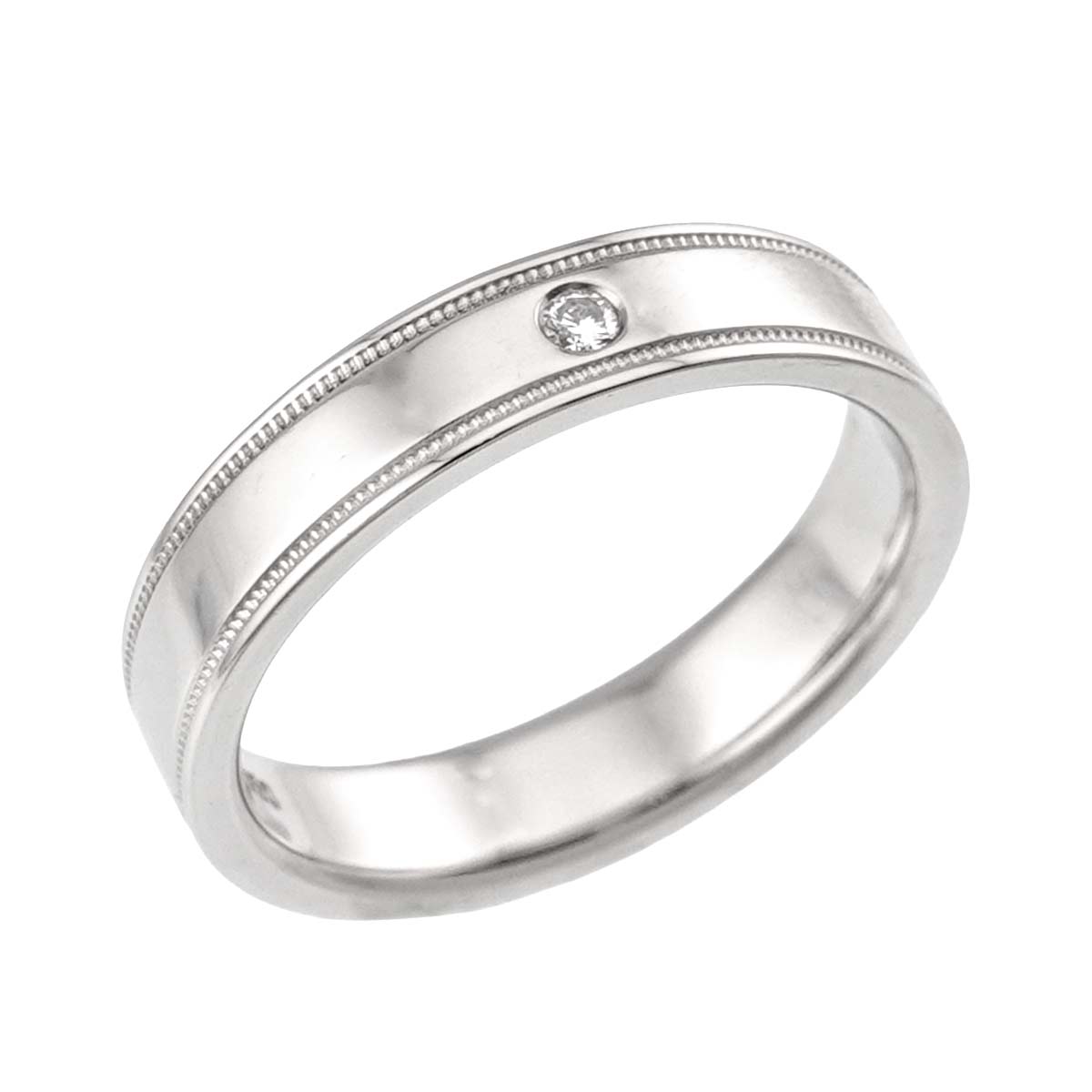 Double Milgrain Ring Platinum Size4.75-5(US)