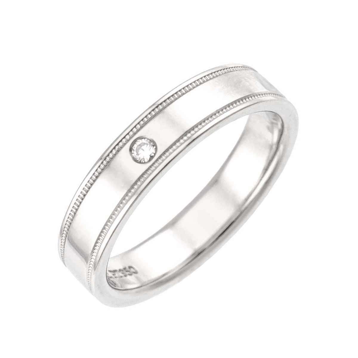Double Milgrain Ring Platinum Size4.75-5(US)