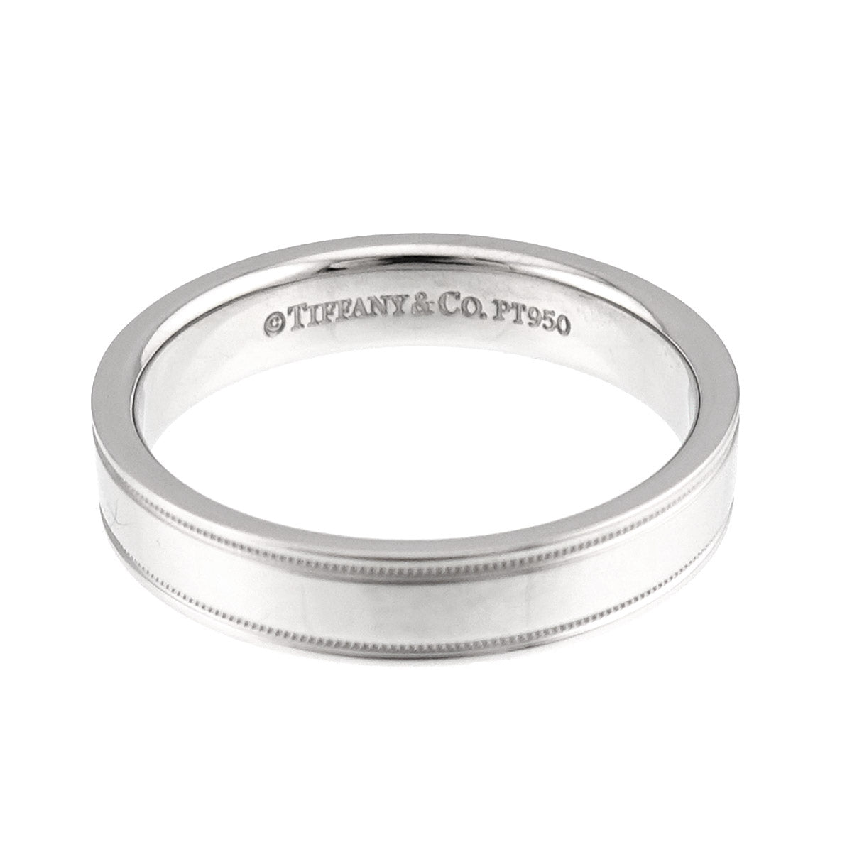 Double Milgrain Ring Platinum Size6.75(US)