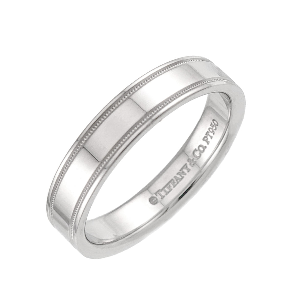 Double Milgrain Ring Platinum Size6.75(US)