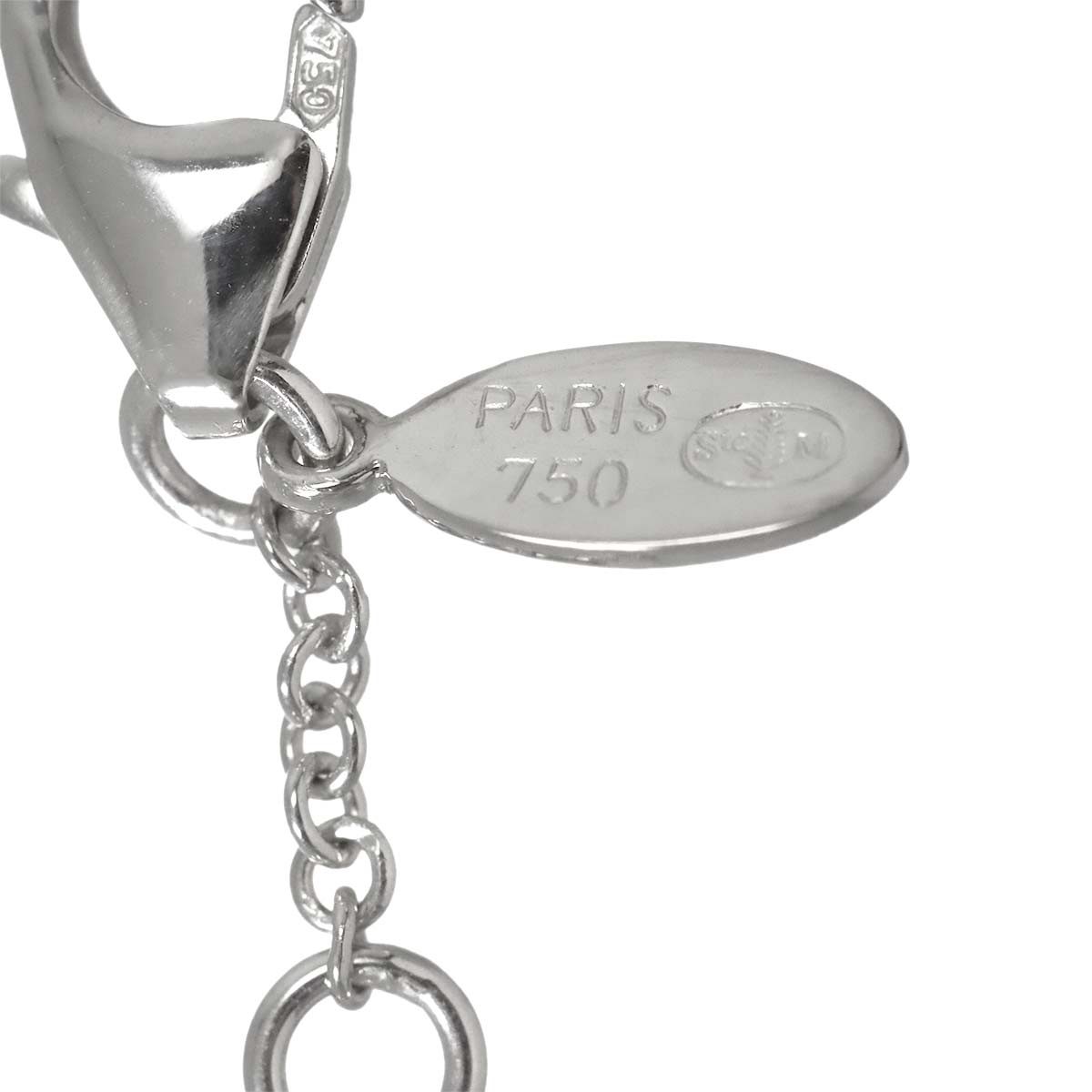 Sapphire Charm Pendant Top 18K White Gold 750