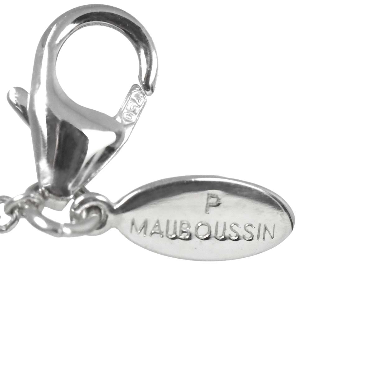 Sapphire Charm Pendant Top 18K White Gold 750