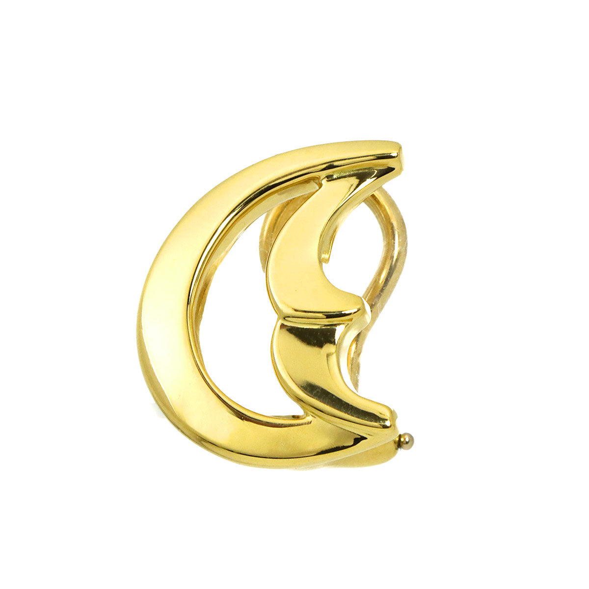 Crescent moon Earring Clip-on 18K YG 750 One Piece only